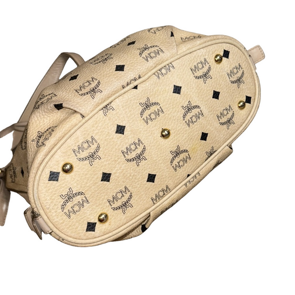 MCM Visetos Cream Shoulder Bag - Picture 7 of 10